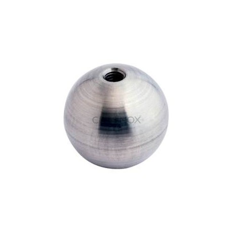 SPHERE PLEINE D25MM, TROU BORGNE TARAUDE,AISI304 BROSSE