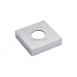 CACHE-PLATINE 102X102MM,OUVERT. D43,0MM,AISI316 BROSSE
