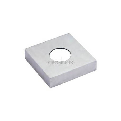 CACHE-PLATINE 125X125MM,OUVERT. D49,0MM,AISI316 BROSSE