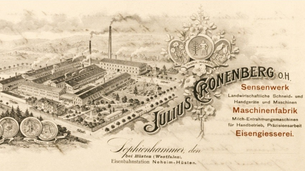 L’entreprise familiale Julius Cronenberg Sophienhammer (JCS) dont Croso France est la filiale française a une histoire de plus de 300 ans. A l’origine, l’entreprise Julius Cronenberg, fondée en 1711 à Gevelsberg avait pour activité le planage de faux.