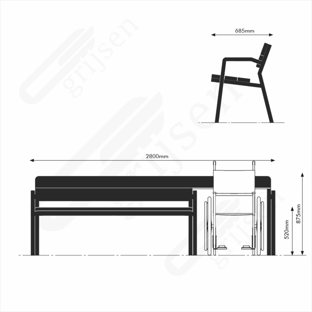 Chat - Banc senior accessible