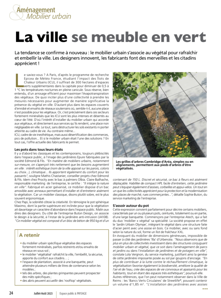 Aménagement et mobilier urbain
