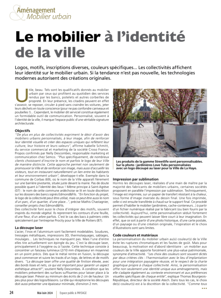 Aménagement et mobilier urbain