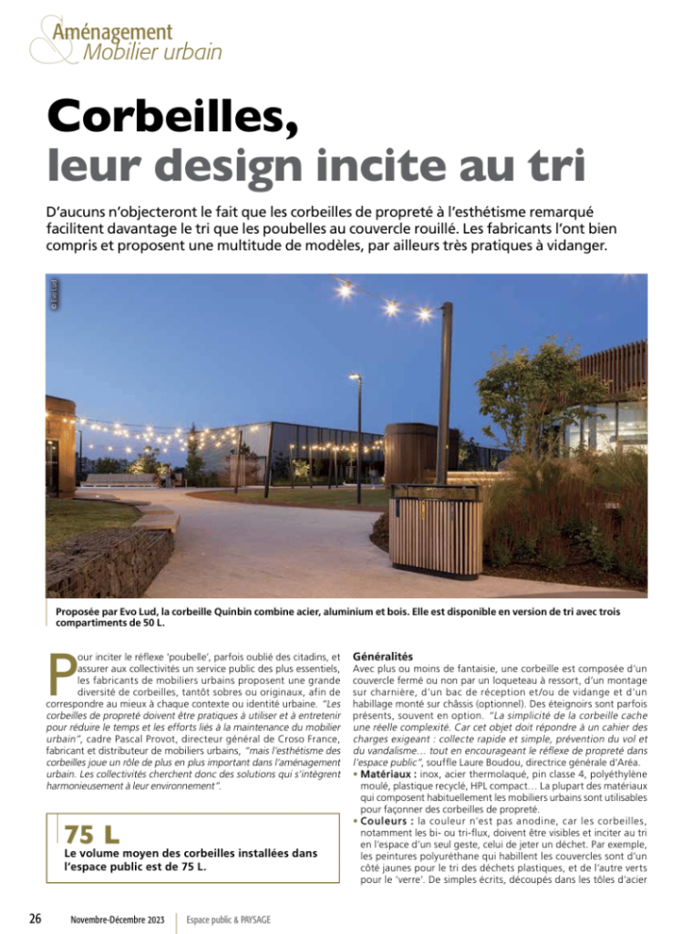 Aménagement et mobilier urbain
