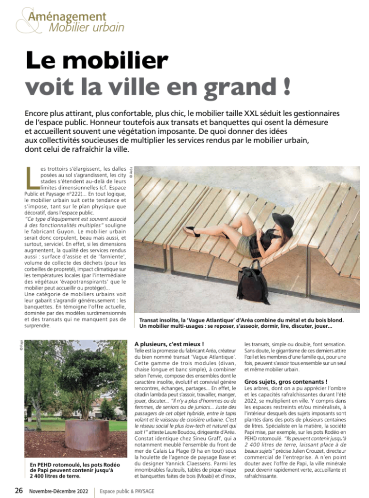 Aménagement et mobilier urbain