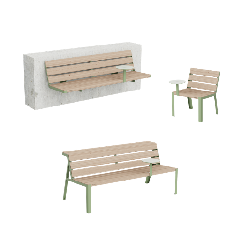 Mobilier urbain les bancs de la gamme Vonda